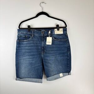 A.n.a  Ana Womens 16P Petite High Rise Bermuda Shorts Jean Blue Denim 8” Inseam